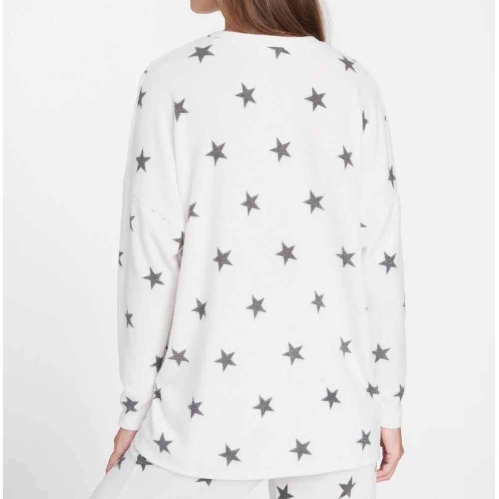 TALL - Comfy Soft Long Sleeve Pullover Sweater Star Patterned Top - Picture 5 of 6